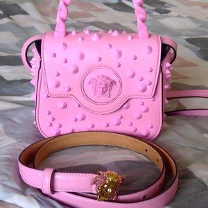 Versace Mini Pointed Studded Bag The Medusa and Versace La Medusa Leather Belt